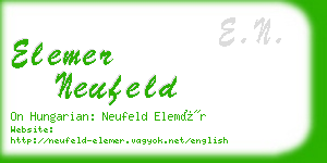 elemer neufeld business card